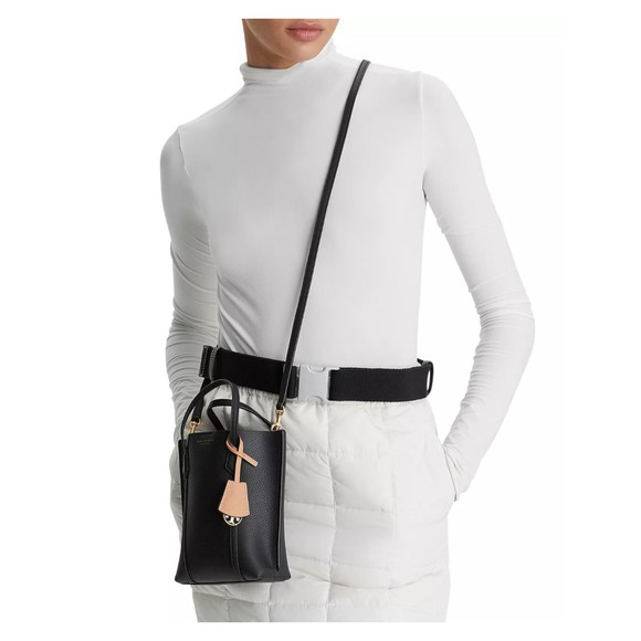 TORY BURCH PERRY Mini N/S Leather Crossbody Tote Shell Pink 142616 NWT $298 - Picture 11 of 16